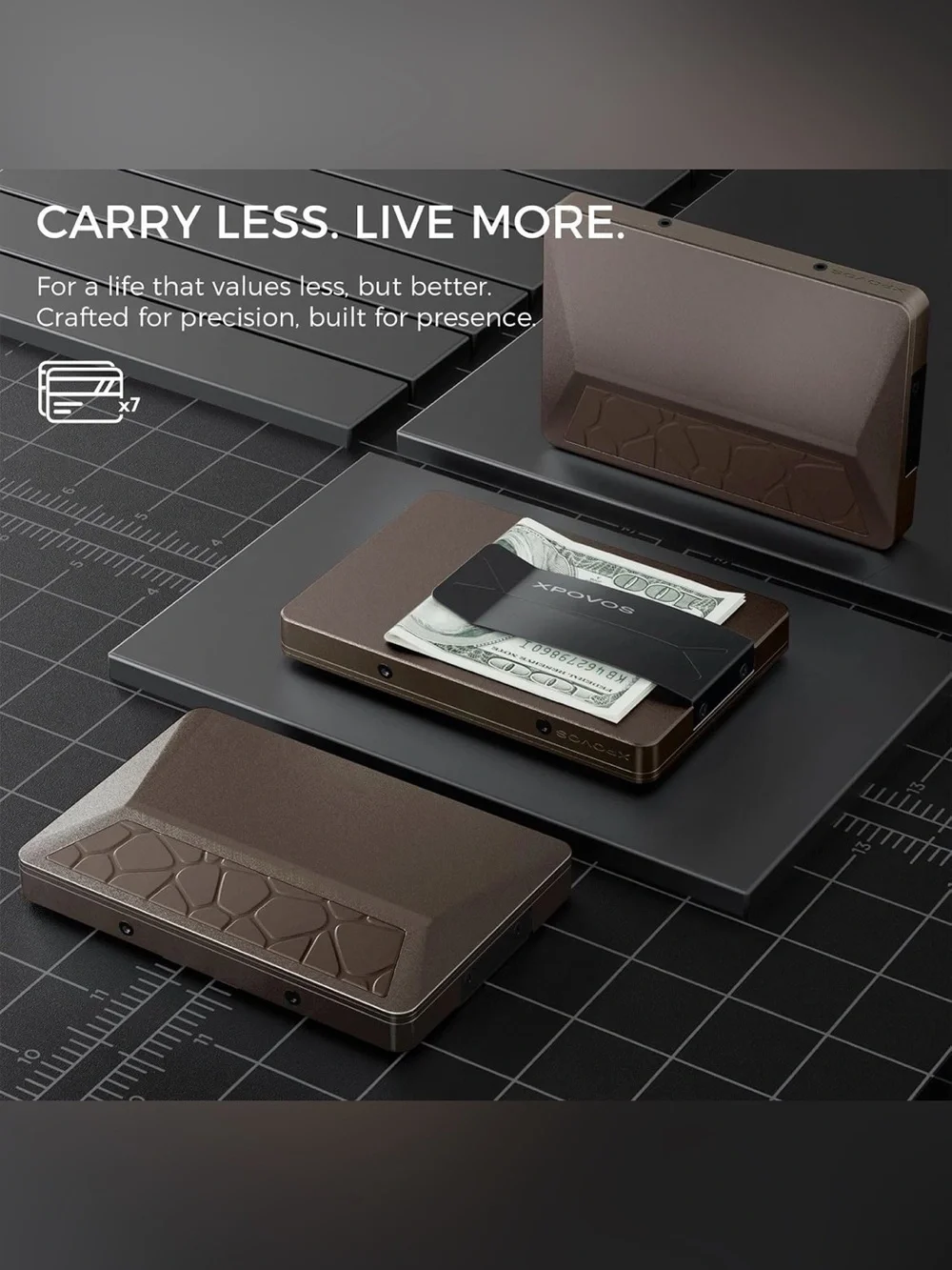 Minimalist Wallet for Men - RFID Blocking Slim Wallet with Money Clip - Swip